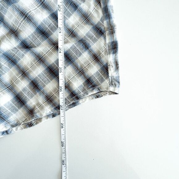 Roper Men's Western Snap Up Shirt Casual Plaid Blue Large - Picture 8 of 9